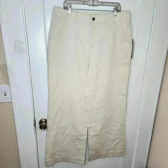 NWT Size 16 Nili Lotan High-Rise Wide Leg Pants Cream Target - Picture 1 of 9